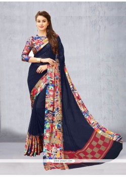 Faux Georgette Printed Saree