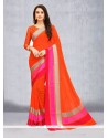 Orange Printed Saree