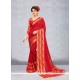 Print Work Red Printed Saree