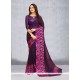 Purple Print Work Faux Georgette Printed Saree