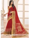 Print Cotton Casual Saree In Red