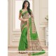 Print Cotton Casual Saree In Green