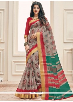 Print Work Multi Colour Casual Saree