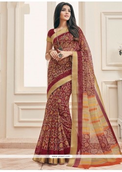 Maroon Casual Saree