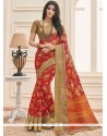 Cotton Red Casual Saree