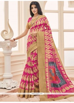 Multi Colour Print Work Casual Saree