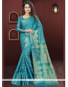 Art Silk Blue Designer Traditional Saree