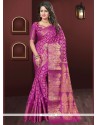 Purple Art Silk Traditional Designer Saree