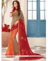 Faux Georgette Multi Colour Printed Saree