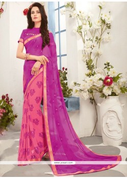 Multi Colour Print Work Printed Saree