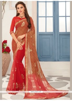 Faux Georgette Multi Colour Print Work Printed Saree