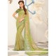 Faux Georgette Green Printed Saree