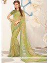 Faux Georgette Green Printed Saree