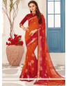 Print Work Faux Georgette Printed Saree