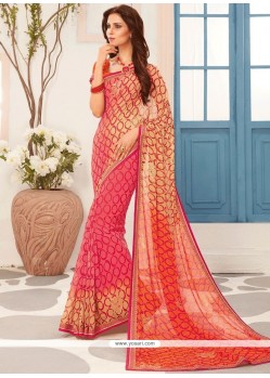 Faux Georgette Print Work Printed Saree