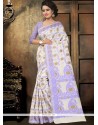 Blue Thread Work Cotton Classic Saree