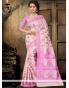 Pink Cotton Designer Saree