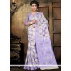 Lavender Thread Work Cotton Classic Saree