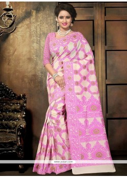 Pink Thread Work Classic Designer Saree