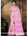 Pink Thread Work Classic Designer Saree