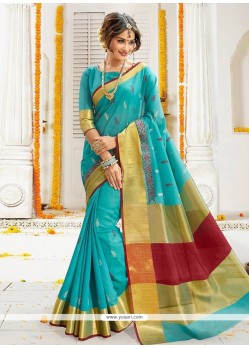 Cotton Silk Embroidered Work Traditional Designer Saree