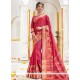 Cotton Hot Pink Traditional Designer Saree