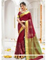 Embroidered Work Cotton Silk Traditional Saree