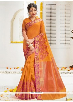 Cotton Silk Embroidered Work Traditional Designer Saree