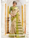 Embroidered Work Beige Designer Traditional Saree