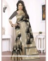 Weaving Art Silk Traditional Designer Saree In Black