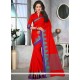 Thread Cotton Designer Saree In Red