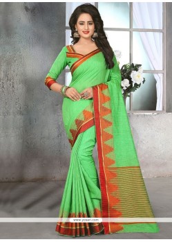 Cotton Green Saree