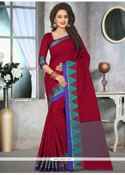 Thread Work Maroon Saree