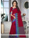 Thread Work Maroon Saree