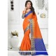 Cotton Orange Classic Designer Saree