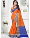 Cotton Orange Classic Designer Saree