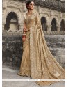 Beige Georgette Designer Saree