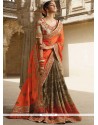 Georgette Orange Designer Saree