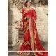 Lace Work Red Designer Saree