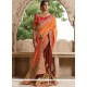 Georgette Brown And Orange Designer Saree