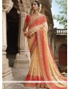 Orange And Yellow Designer Saree