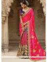 Grey And Pink Designer Saree