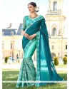 Net Embroidered Work Designer Half N Half Saree