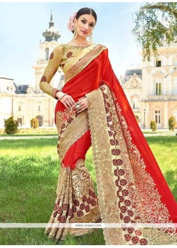 Faux Georgette Resham Work Classic Designer Saree