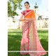 Faux Georgette Orange And Pink Shaded Saree