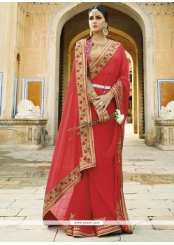 Red Art Silk Designer Traditional Saree