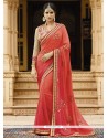 Orange And Red Shaded Saree