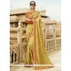 Mustard Embroidered Work Art Silk Classic Saree