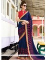 Georgette Aqua Blue Designer Saree