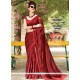 Net Maroon Embroidered Work Designer Saree